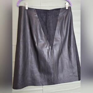 Catherine MaLandrino Skirt Black Womens Size 10 Faux Leather Suede